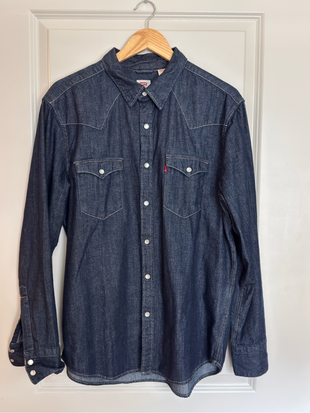 Levi's Dark Blue Denim Western Button-Down Shirt